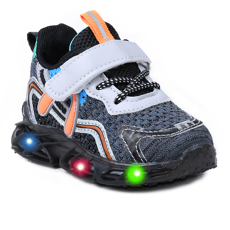 KIDS SHOES WITH LED LIGHT X-22-110 LIGHT GREY